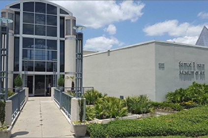 large building with glass front