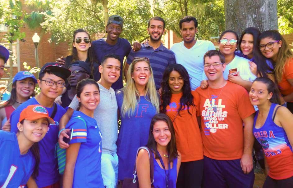 Group of happy students