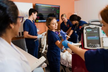 medical students with patient